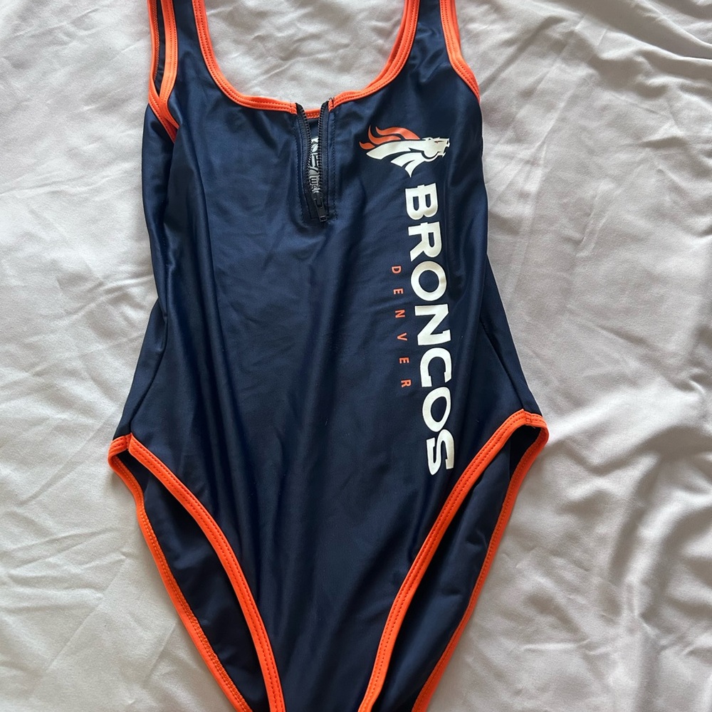 Blue and Orange One Piece Athletic Swimsuit worn once